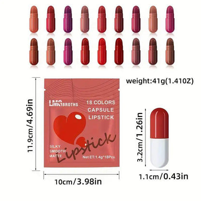 New 18pcs Mini Lipsticks Pouch