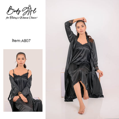 Body Girl Black Nighty 3pcs AB07