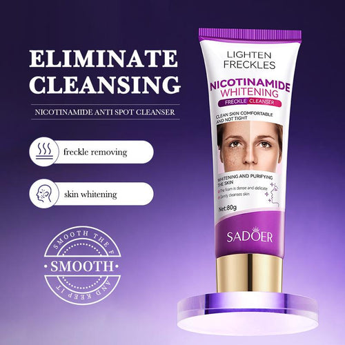 SADOER Nicotinamide Whitening Freckle Moisturizing Cleanser Brightening Hydrating Rejuvenating Facial Cleanser 80g