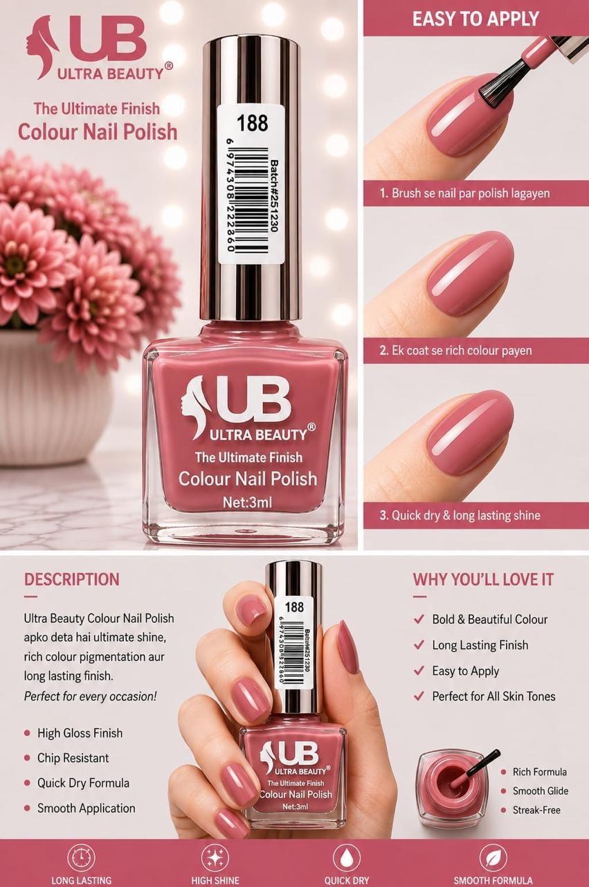 Ultra Beauty Colour Nail Polish – 3ml (Set A)