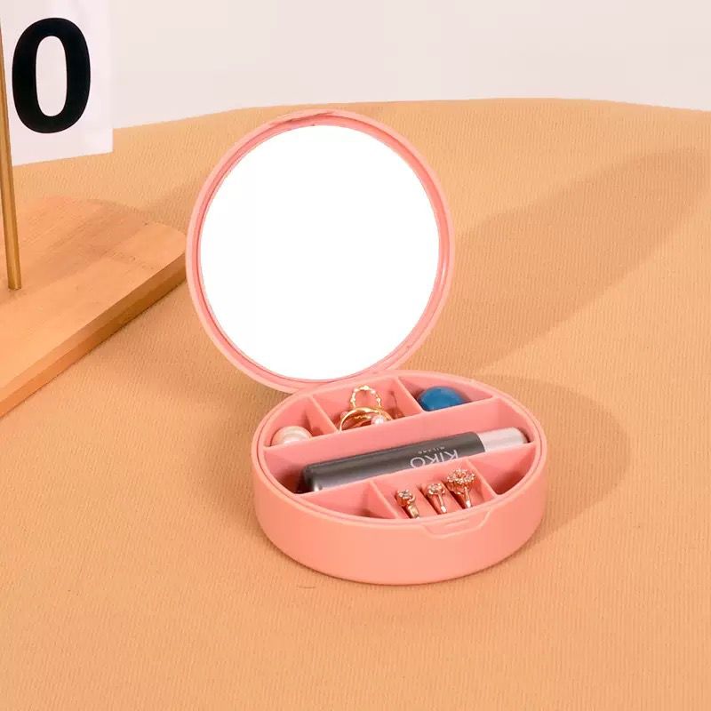 Circle Shape Jewellery &; Multi Purpose Box With Mirror