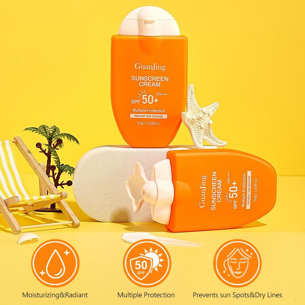 Guanjing Sunscreen Cream SPF 50+ PA+++ Multiple Protection & Moisturizing Formula 50g