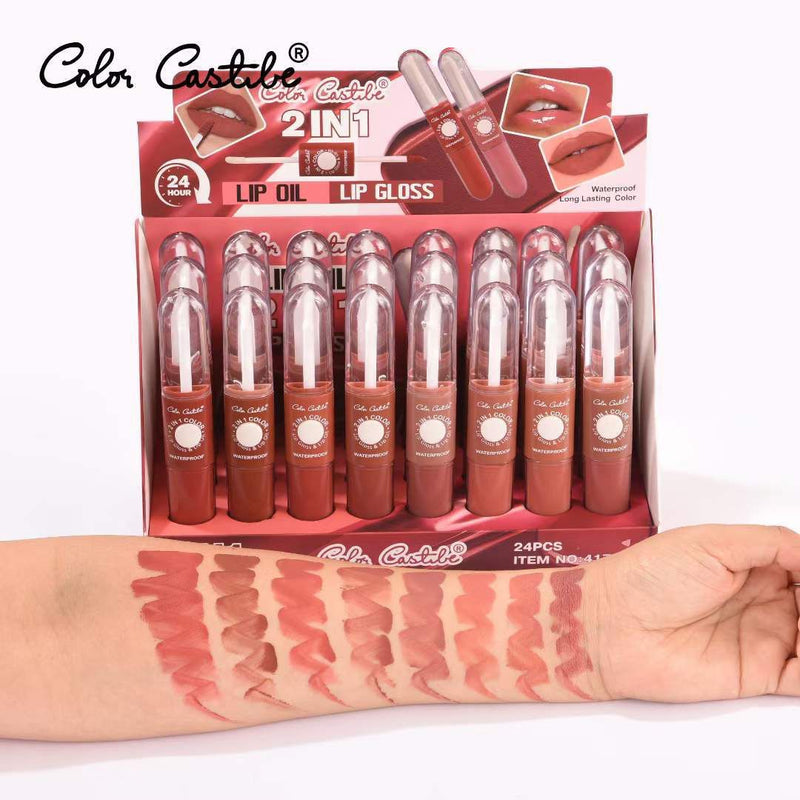 Color Castle 2in1 Lip Oil Lip Gloss 8Pcs Set