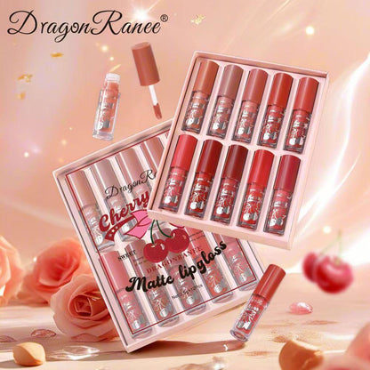 Dragon Ranee Cherry Matte Lipgloss 12Pcs Set