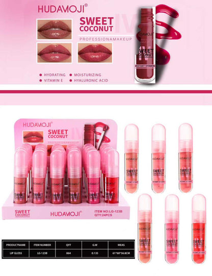 Hudamoji Sweet Coconut Lipgloss Set Pack of 6