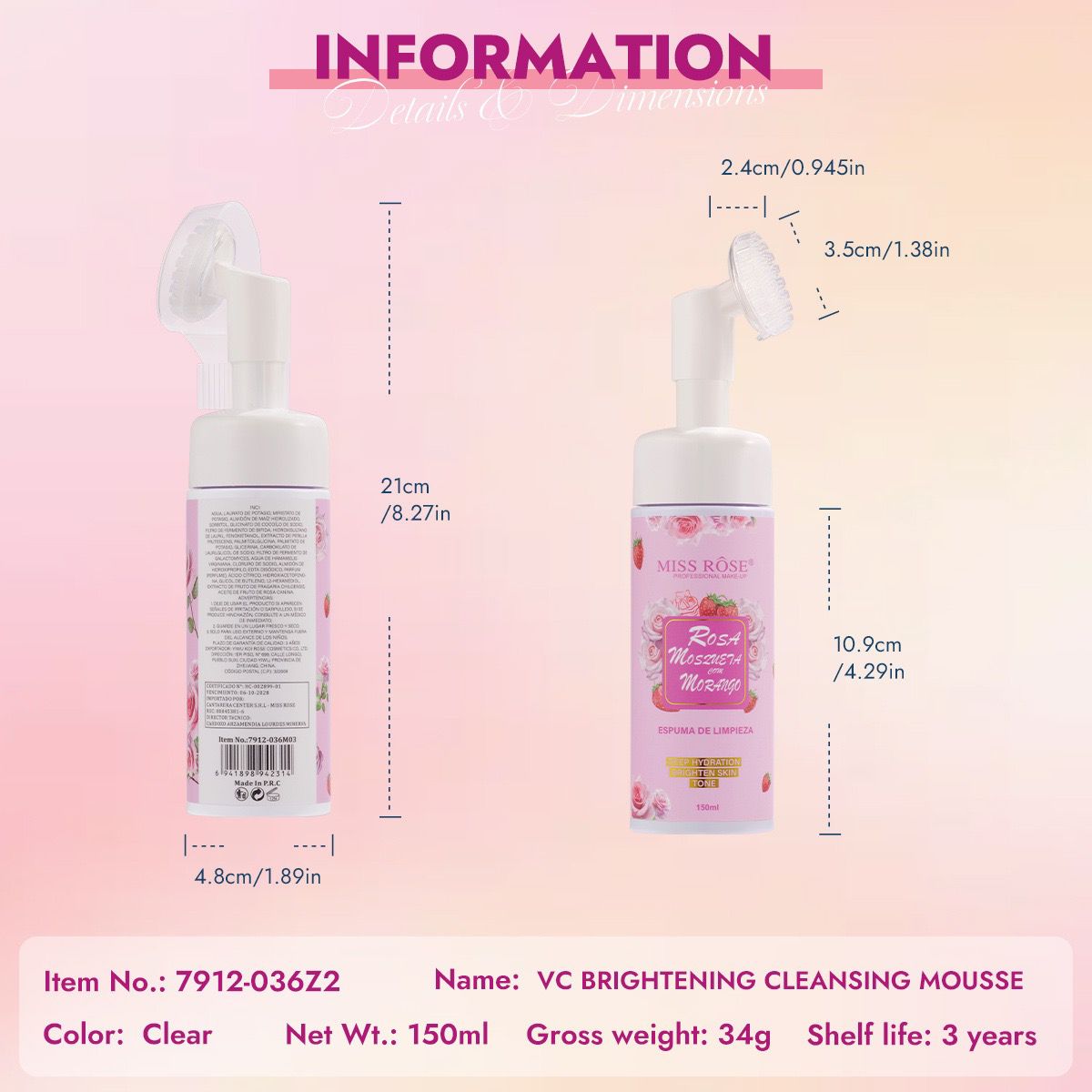 Miss Rose Creamy Facial Foam Cleanser
