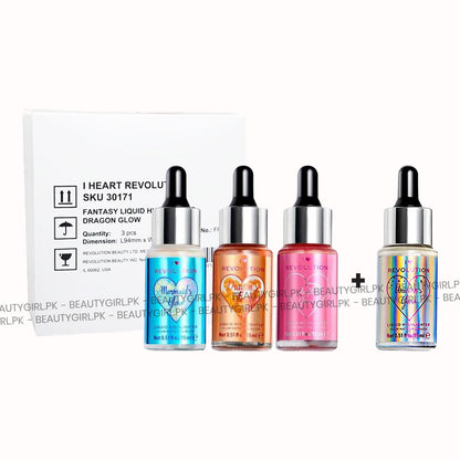 Makeup Revolution Fantasy Liquid Highlighter Pack Of 4