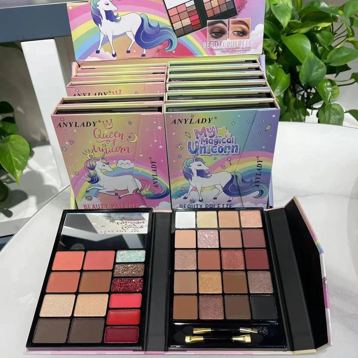 Any Lady My Magical Unicorn Makeup Highlighter Blusher Lipstick Eyebrow Powder Eyeshadow Palette