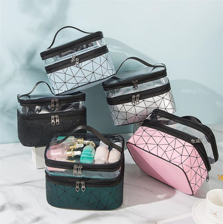 Double Layer Makeup And Cosmetic Bag Large Capacity Bag for Travel