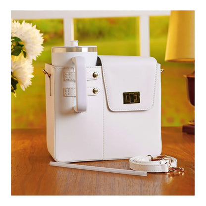 Stanley Tumbler Leather Carry Cross Body Bag With Storage Pocket