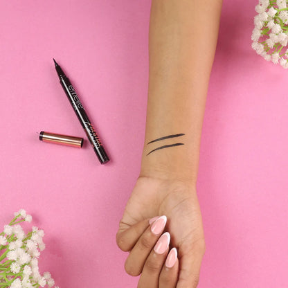Emelie Deep Black Waterproof Eyeliner 24H Long Lasting Precision Liner