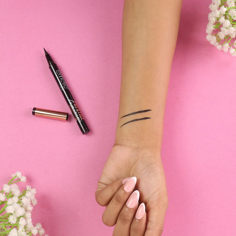 Emelie Deep Black Waterproof Eyeliner 24H Long Lasting Precision Liner