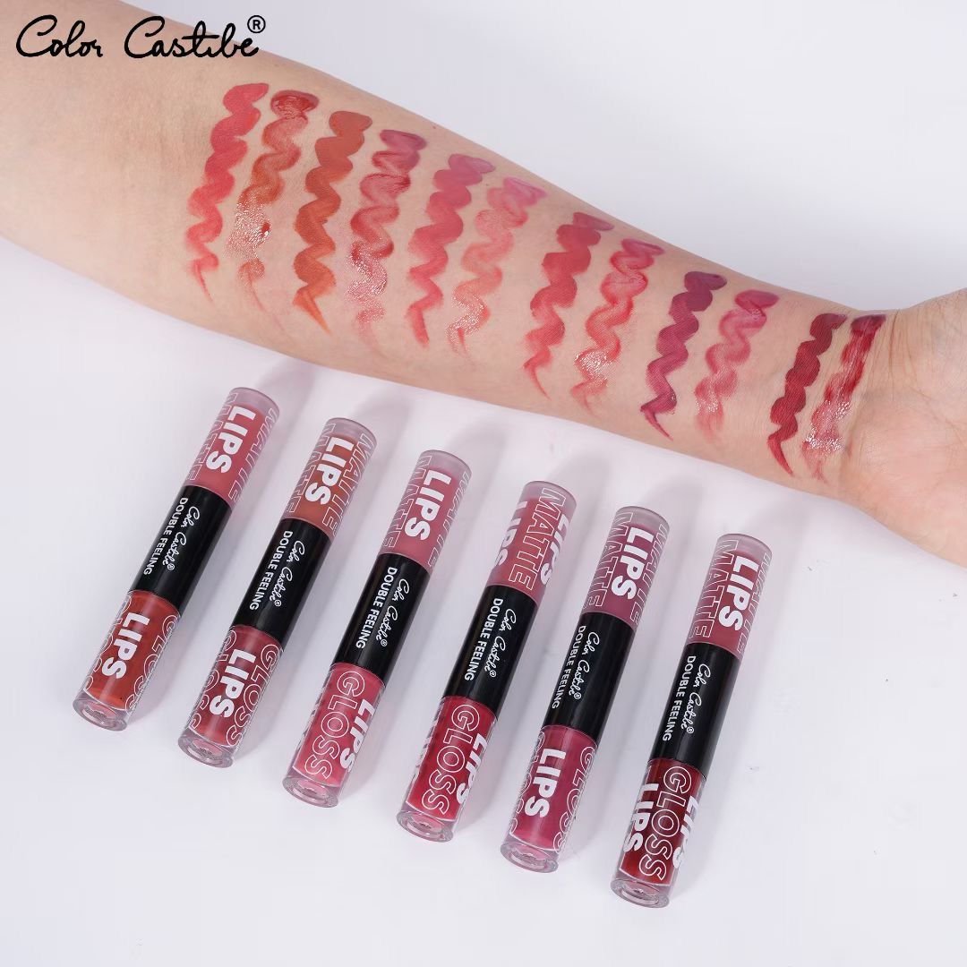 Color Castle 2in1 Matte Double Feeling Waterproof Lipgloss 6Pcs Set