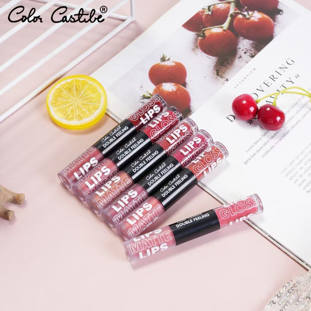 Color Castle 2in1 Matte Double Feeling Waterproof Lipgloss 6Pcs Set