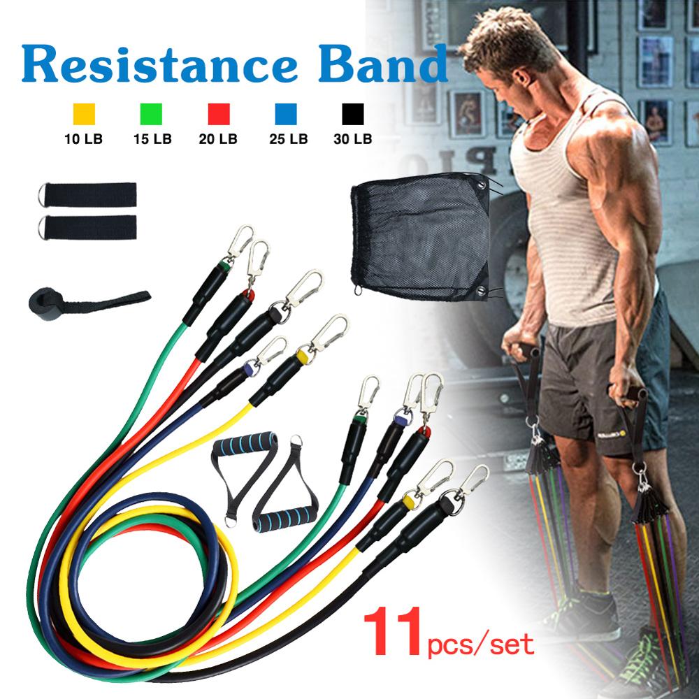 11Pcs Fitness Resistance Bands Set