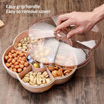 Flower Shape Storage Box Snack Nut Candy Serving Tray With Lid