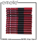 Emelie Matte Lip & Eye Pencil 12Pcs Set