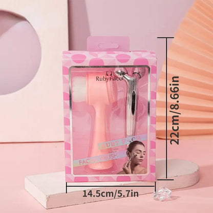 Ruby Face Effective Facial Cleansing and Massager Beauty Care 2Pcs Set