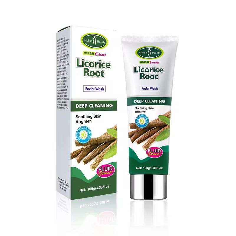 Aichun Beauty Herbal Facial Cleanser Deep Licorice Root Face Wash With Mineral Lightening For Female