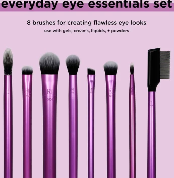 Real Techniques&nbsp;8pcs Everyday&nbsp;Eye Essentials&nbsp; Makeup Brush Set (High Quality)