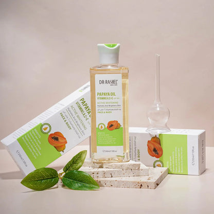 Dr Rashel Face & Body Papaya Oil Vitamins A,C+E SPF50+ Active Whitening Hydrates and Brightens Skin