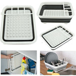 Collapsible Foldable Portable Silicon Basket Dish Washing Drainer Rack