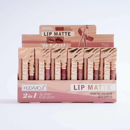 Hudamoji Lip Matte Lip Gloss Lip Liner 6pcs Set