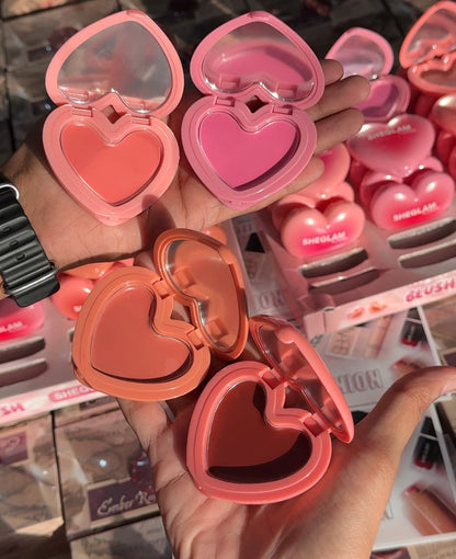 Sheglam Heart Blush Set Creamy Blendable Blusher for Girls Pack of 4