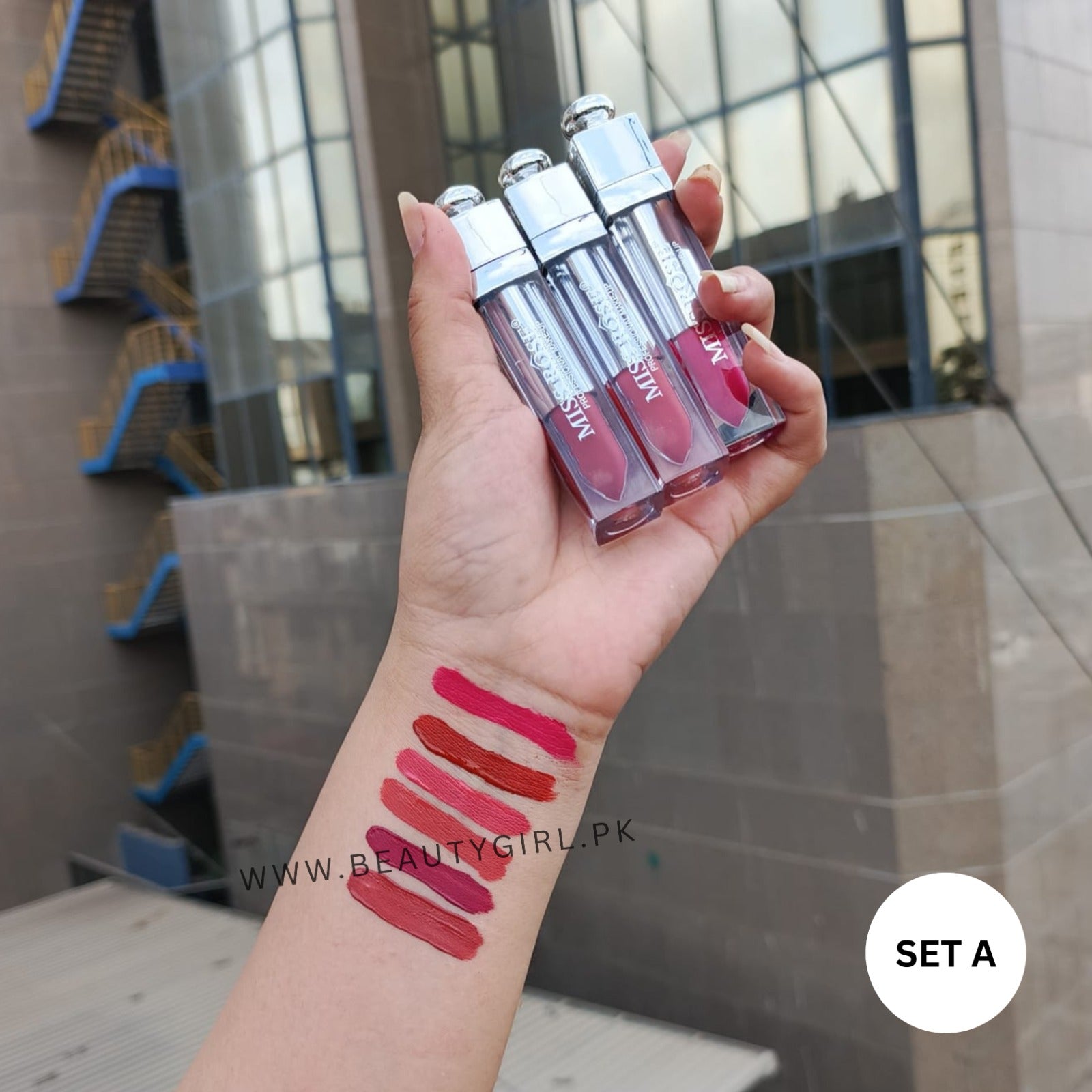 Miss Rose New Silver Angelic Matte Lip Glaze Lip Gloss Pack Of 6Pcs Set