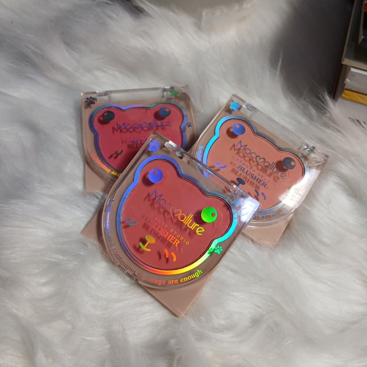 Mocallure Cute Teddy Bear Blush Pack of 3
