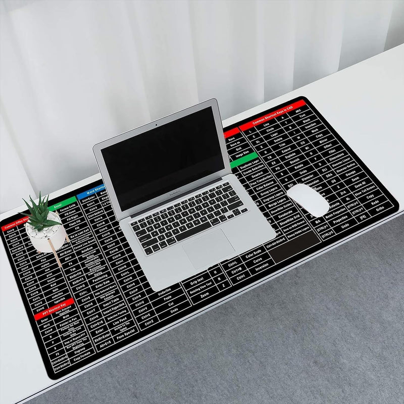 Keyboard Shortcut Keys Mat Anti-Slip Strong Rubber Grip Mouse Pad