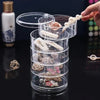 Transparent Round Layer 360 Rotatable Jewelry Storage Box