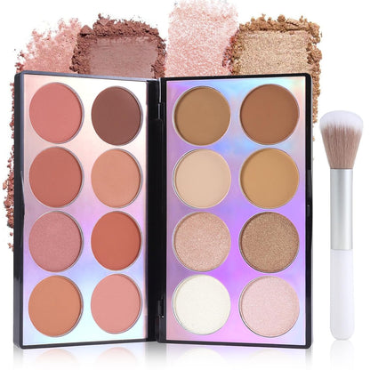 Miss Rose Double Sided Laser Face Kit New Makeup Palette 8 Blushers 4 Bronzers And Highlighter Kit