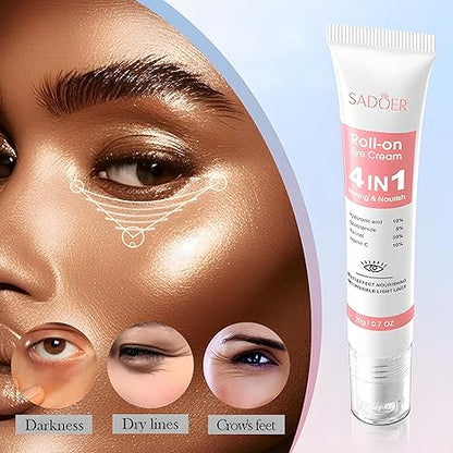Sadoer 4in1 Rollerball Eye Cream-Multi Function Moisturize Eye Cream