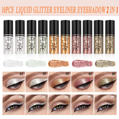 Flare Diamond Glitter Liquid Eyeshadow Pack of 10
