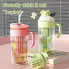 Portable Glass Drinking Cup Water Bottle with Straw & Infuser Large Capacity 550ml