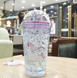 Gel Glass Double Layer Plastic Cup Sipper