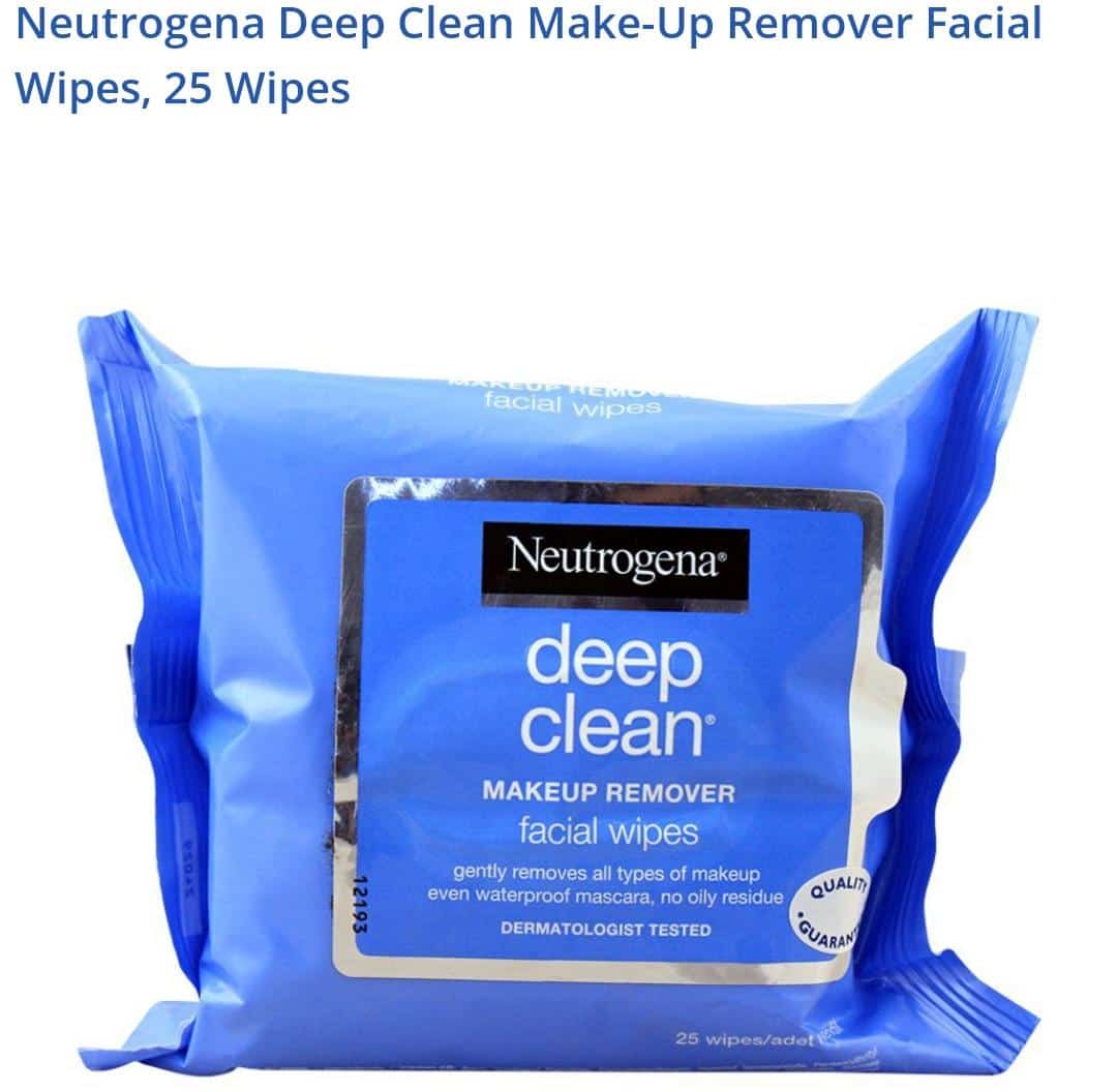 Neutrogena Deep Clean Make-Up Remover Facial Wipes, 25 Wipes