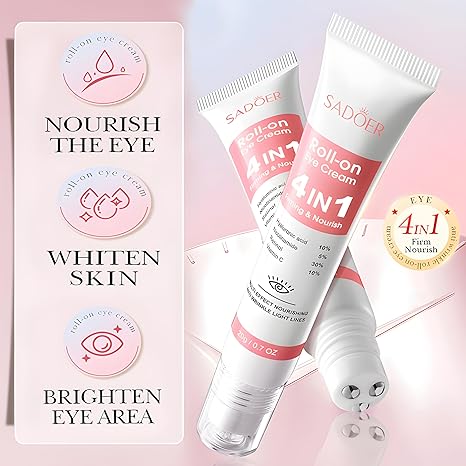 Sadoer 4in1 Rollerball Eye Cream-Multi Function Moisturize Eye Cream