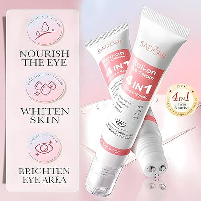 Sadoer 4in1 Rollerball Eye Cream-Multi Function Moisturize Eye Cream