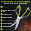 Multipurpose Stainless Steel  Heavy Duty Scissor Spark Innovators Mighty Shears One Size Green & Grey