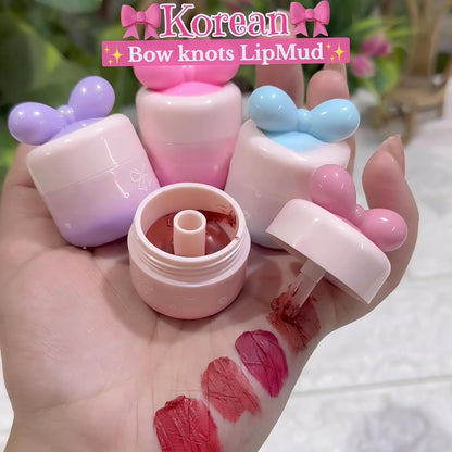 Mocallure Korean Bow Knot Lip Mud Long Lasting Lip Gloss 4Pcs Set