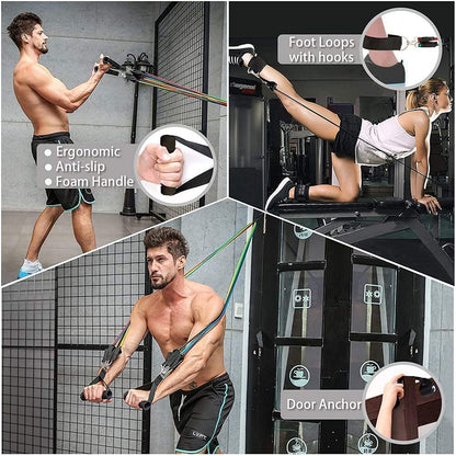 11Pcs Fitness Resistance Bands Set