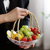 Multipurpose Portable Acrylic Dry Fruit Tray With Wooden Style Handle