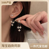 New Front Back Drop Crystal Flower Earrings