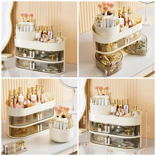 Multipurpose Large Capacity Desktop Cosmetic And Jewelery Organizer