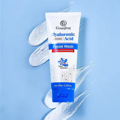 GUANJING Deep Cleansing Hyaluronic Acid Face Cleanser Natural Hydrating Moisturizing Face Wash For Dry Skin