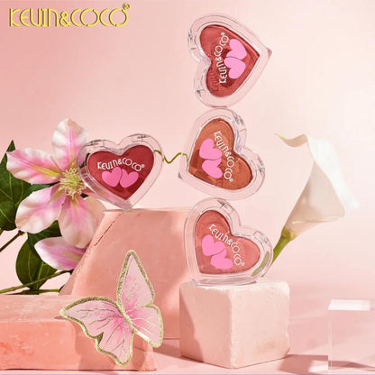 Kevin & Coco 4 Color Heart Shape Airy Mousse Blush Set Pack of 4