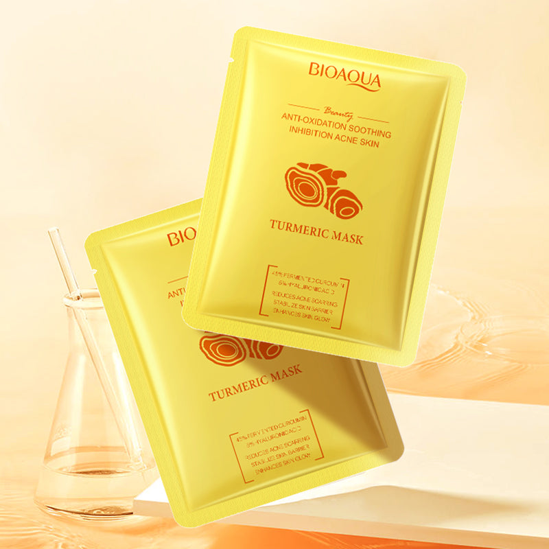 BIOAQUA Turmeric Anti-Oxidation Soothing Inhibition Acne Skin Facial Mask