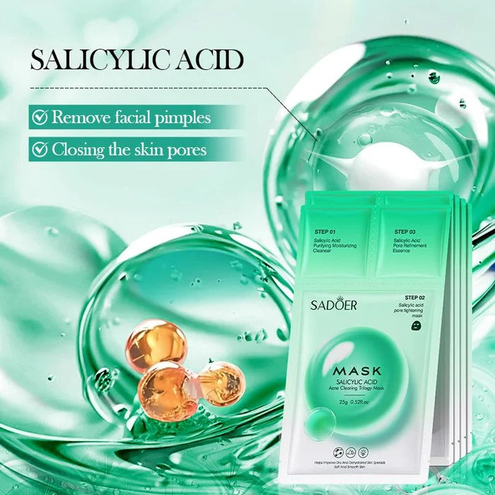 SADOER Salicylic Acid Acne Clearing Three Step Facial Mask
